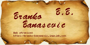 Branko Banašević vizit kartica